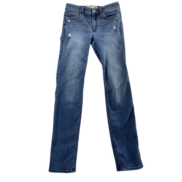 Abercrombie & Fitch Jeans Womens Size 6R Straight Distressed Destroyed Stretch - Picture 1 of 11